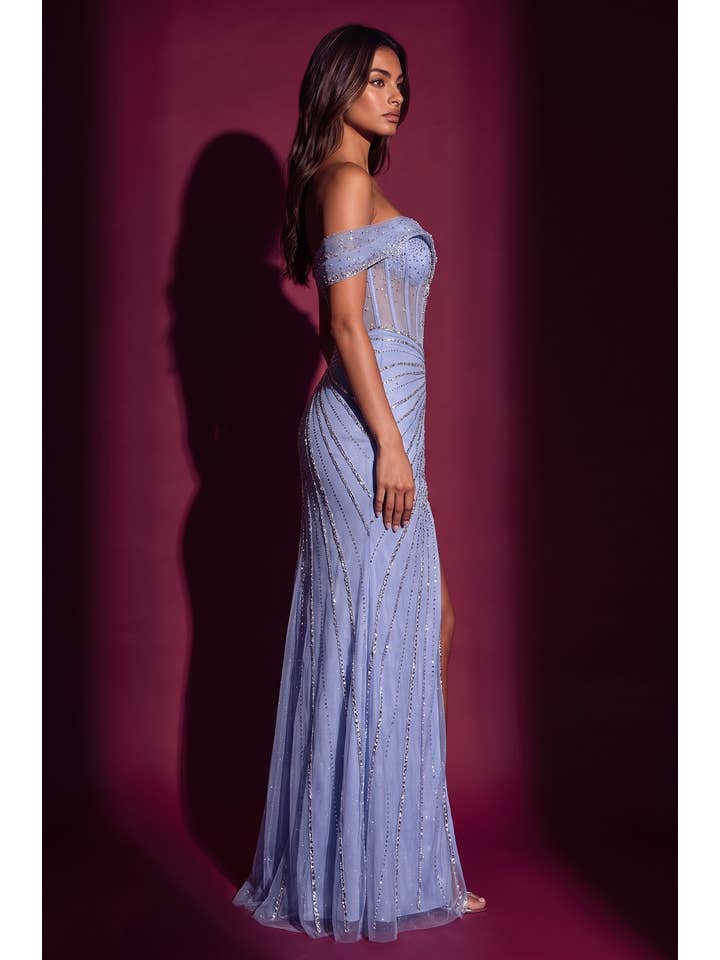 Robe de Soirée Longue Formelle avec Perles