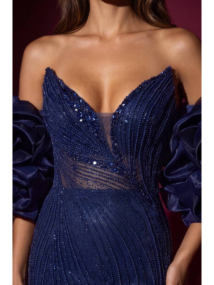 Kos Couture Robe de Soirée Longue Sirène à Paillettes Femme