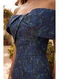 Kos Couture Robe Longue Sirène Épaules Dénudées Jacquard Floral Femme