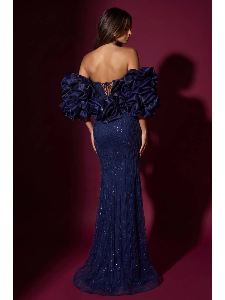 Kos Couture Robe de Soirée Longue Sirène à Paillettes Femme