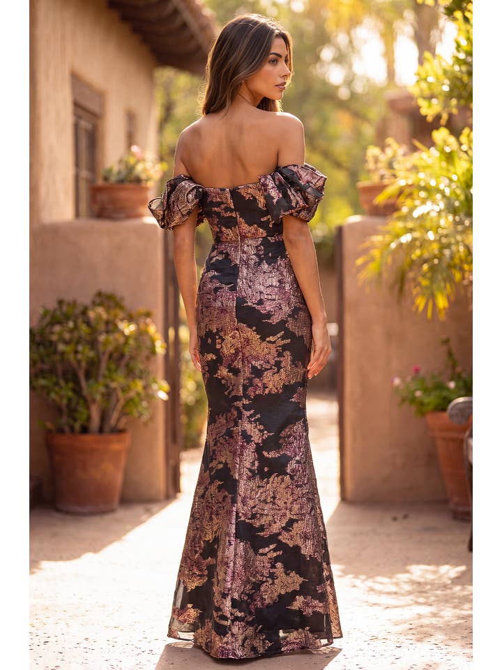 Kos Couture Robe Longue de Soirée Épaules Dénudées Femme