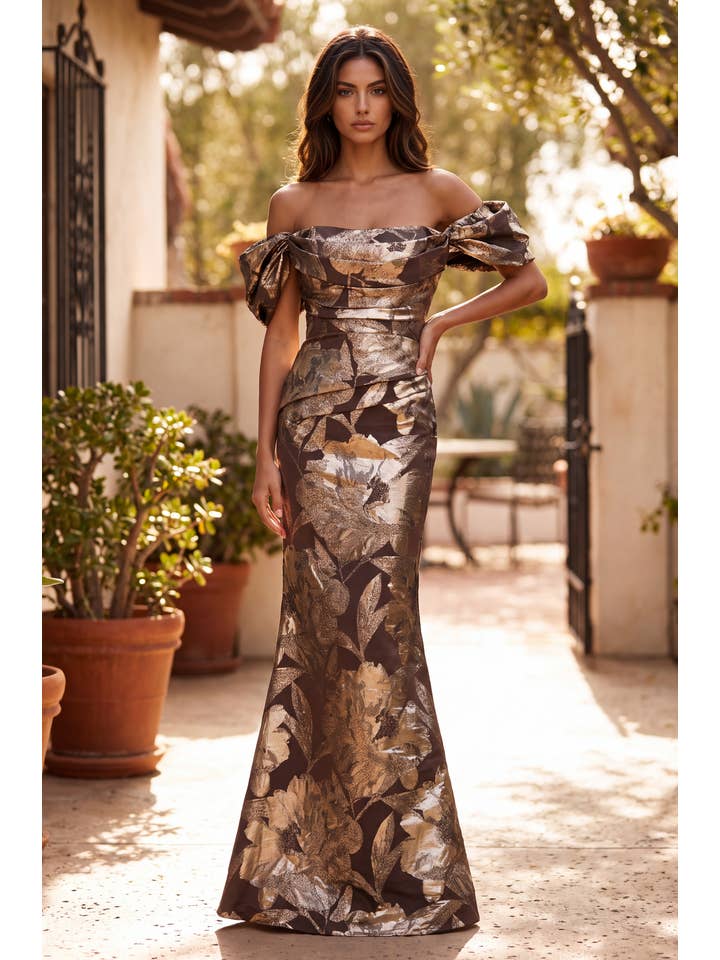 Kos Couture Robe Longue de Soirée Épaules Dénudées Femme