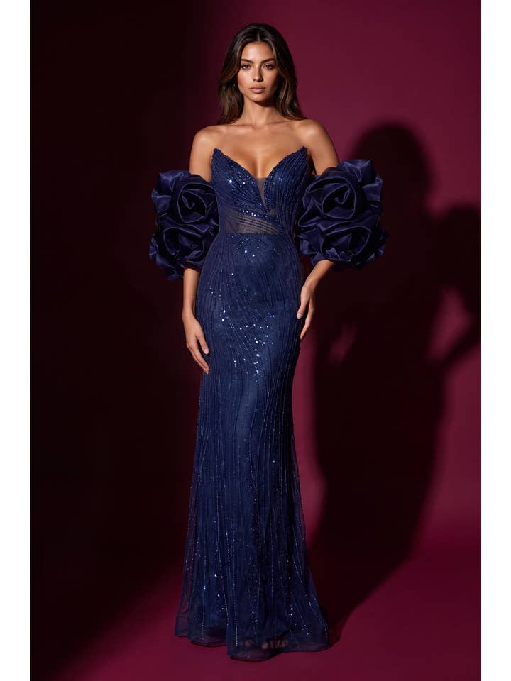 Kos Couture Robe de Soirée Longue Sirène à Paillettes Femme