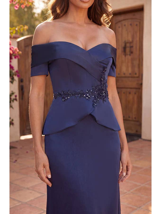 Kos Couture Robe Longue de Soirée Épaules Dénudées Femme