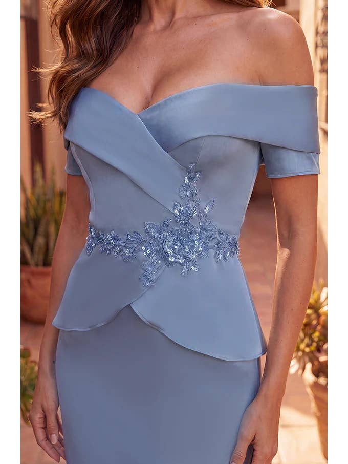 Kos Couture Robe Longue de Soirée Épaules Dénudées Femme