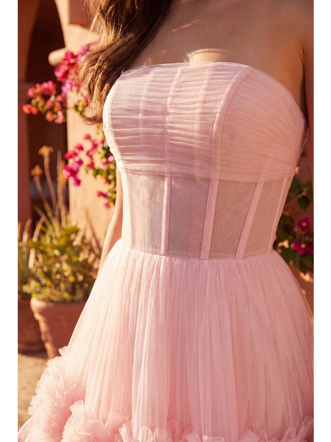 Robe de Soirée et de Bal Longue à Volants Superposés