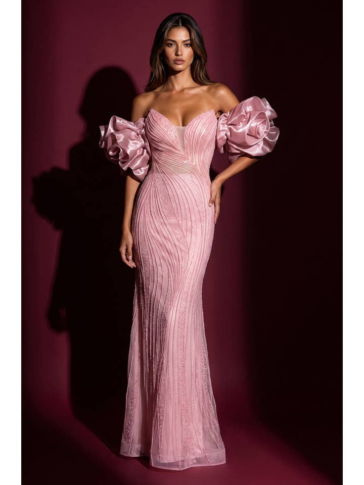 Kos Couture Robe de Soirée Longue Sirène à Paillettes Femme