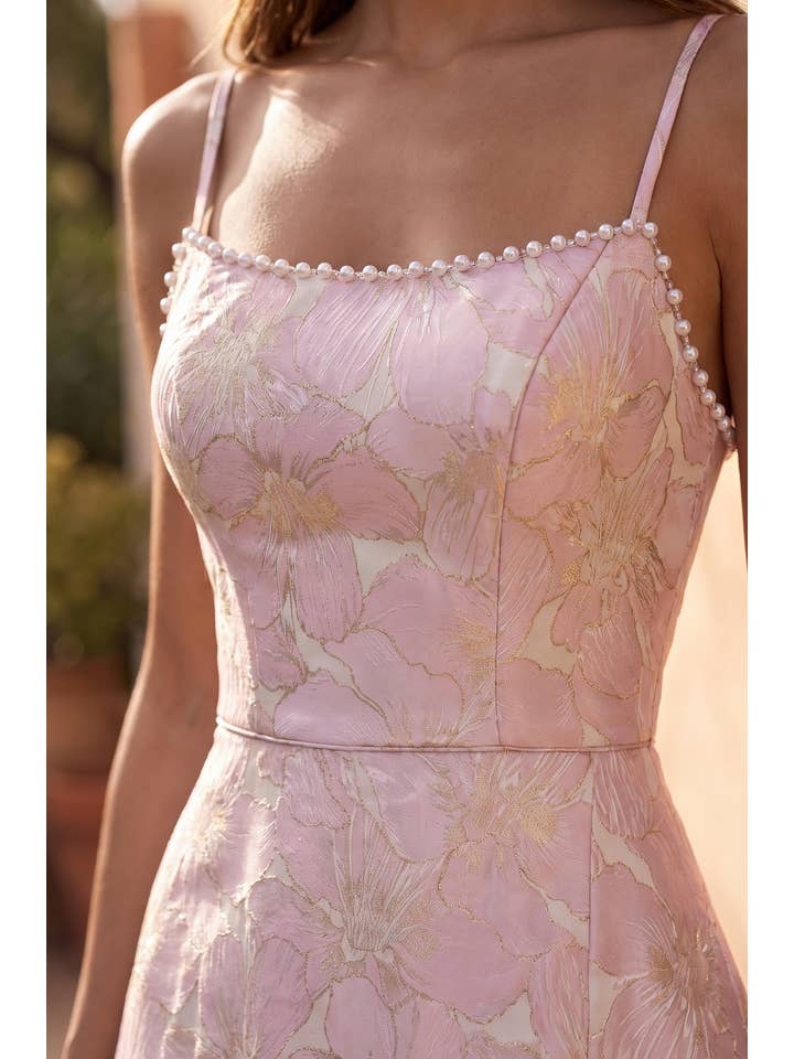 Robe Trapèze en Jacquard Floral Pour Vente en Gros