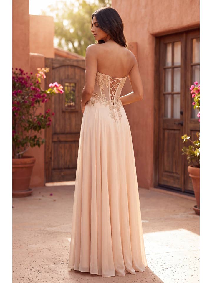 Robe de Soirée Trapèze Corset Perlé Bustier Coeur en Gros