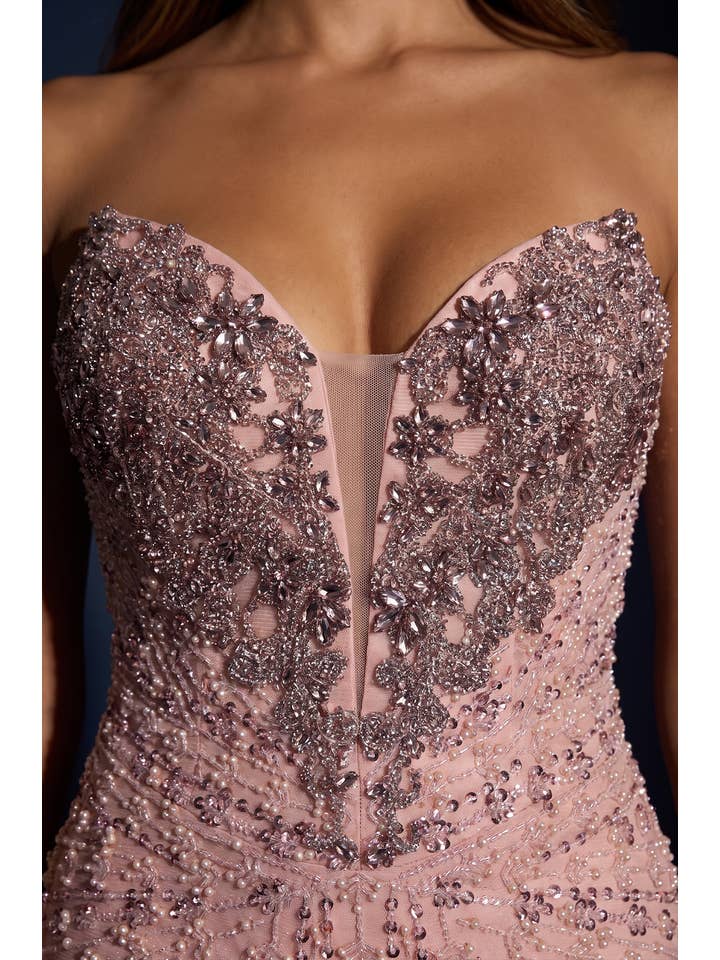 Robe de Soirée Formelle Moulante Perlée pour Bal