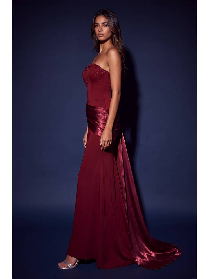 Robe de Soirée Sirène Bustier à Perles