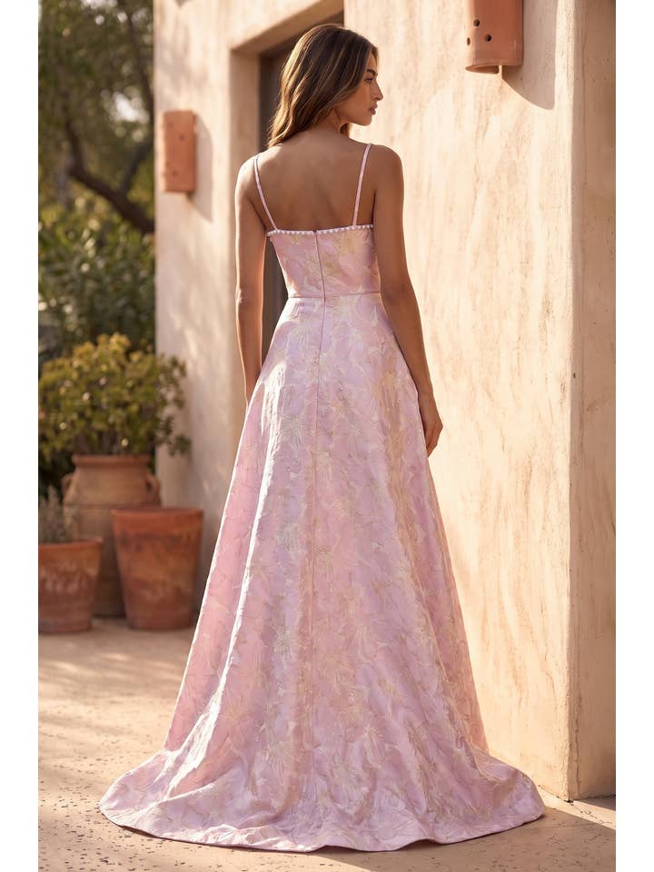Robe Trapèze en Jacquard Floral Pour Vente en Gros