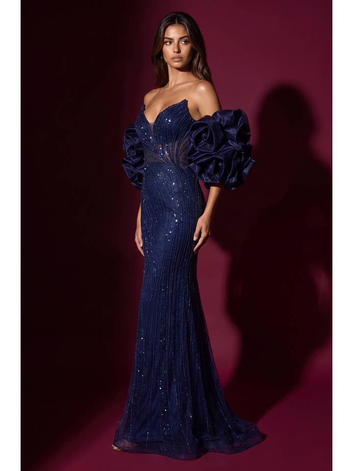 Kos Couture Robe de Soirée Longue Sirène à Paillettes Femme