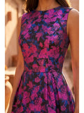 Kos Couture Robe Longue de Soirée Trapèze Imprimé Floral Femme