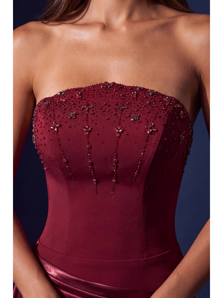 Robe de Soirée Sirène Bustier à Perles
