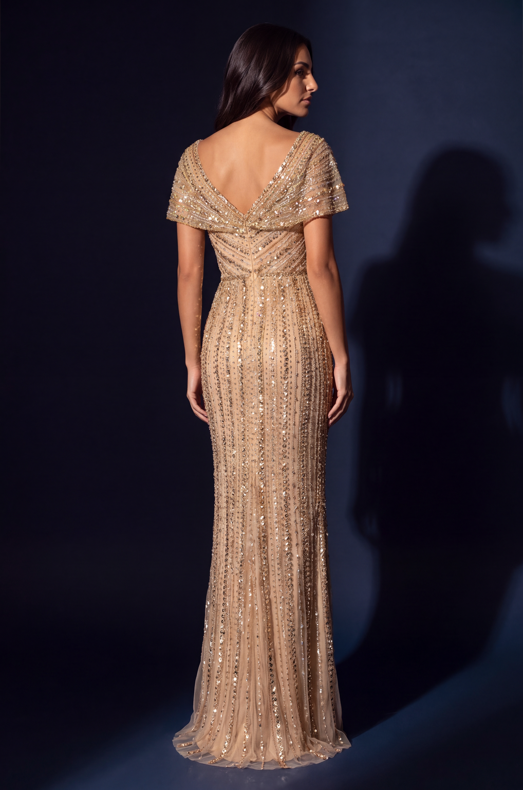 Kos Couture Robe de Soirée Longue Sirène à Perles Femme