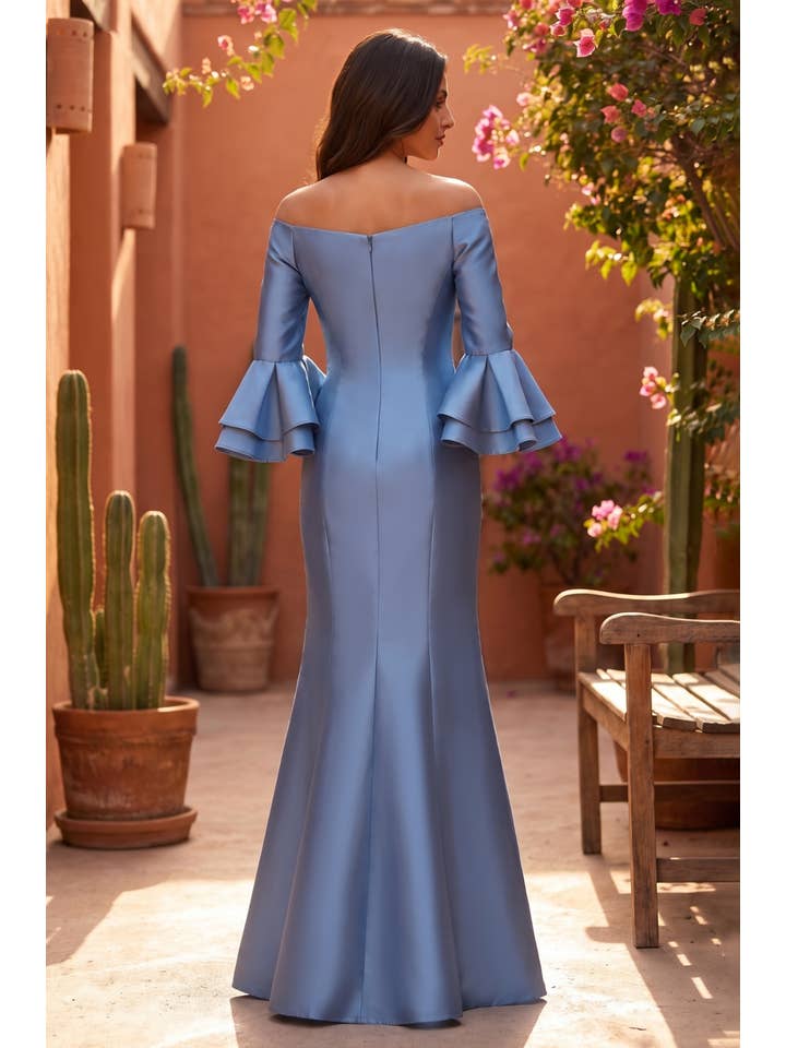 Kos Couture Robe Longue Sirène Épaules Dénudées Femme