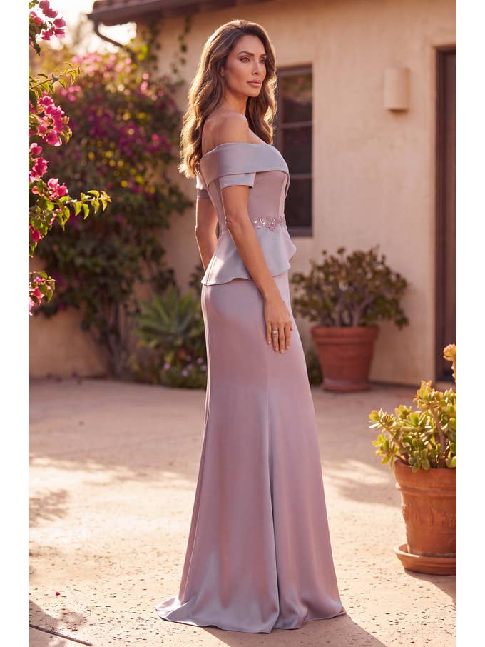 Kos Couture Robe Longue de Soirée Épaules Dénudées Femme
