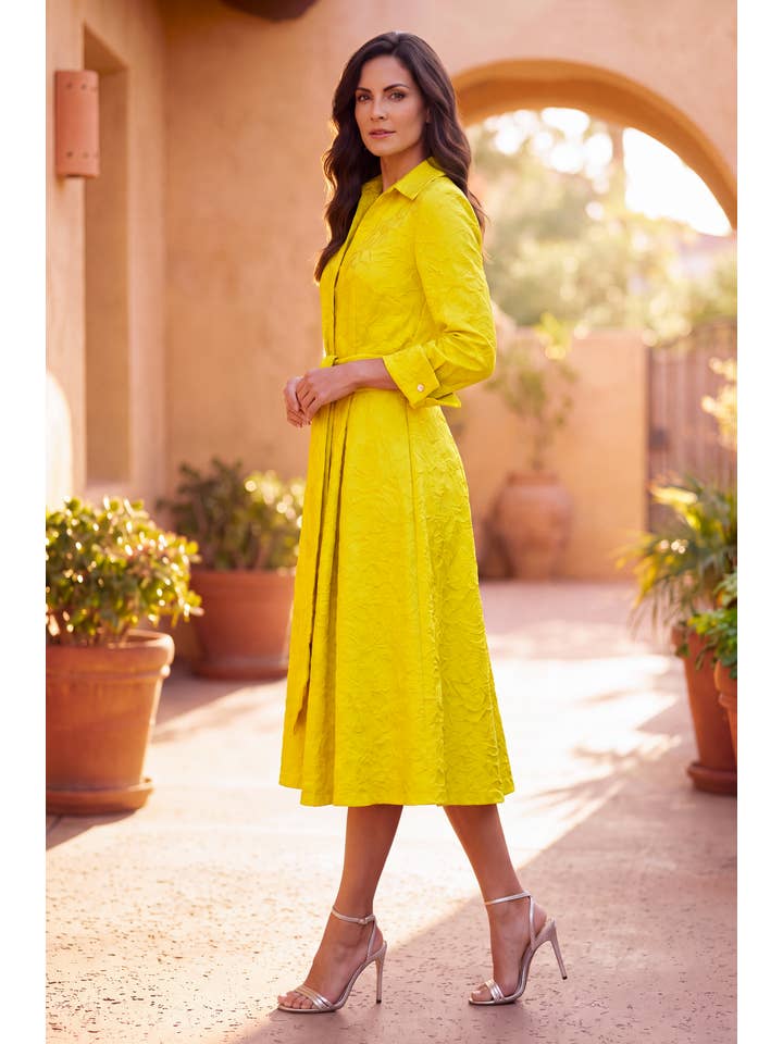 Robe Courte de Soirée et Cocktail en Jacquard à Manches Longues