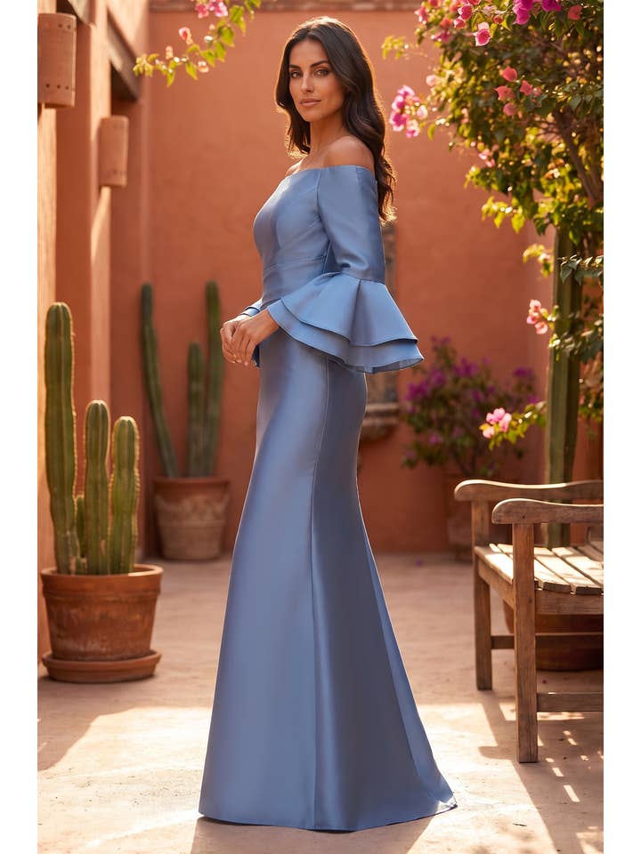 Kos Couture Robe Longue Sirène Épaules Dénudées Femme