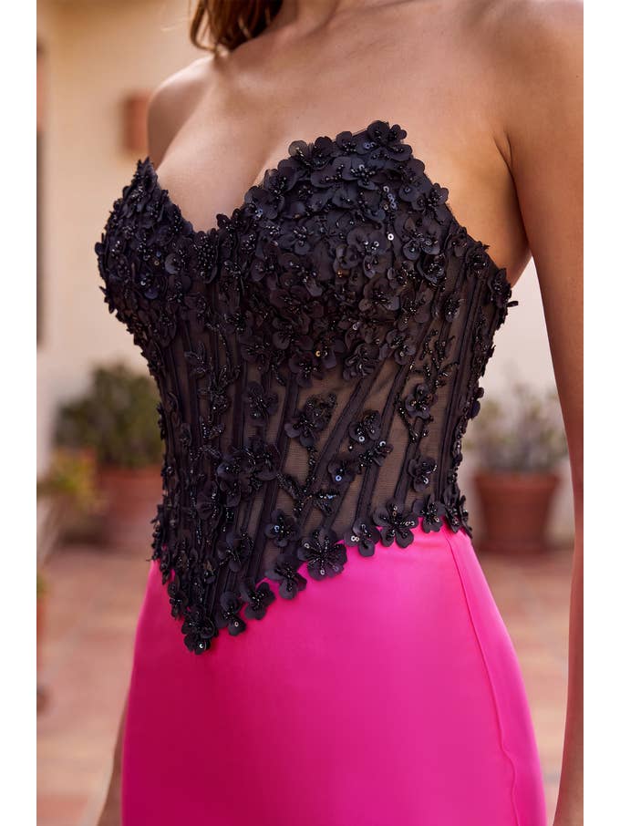 Robe de Bal Longue Formelle Corset Ajustée en Satin Stretch Vente en Gros