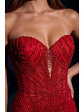 Kos Couture Robe Longue Sirène Pailletée Bustier Femme