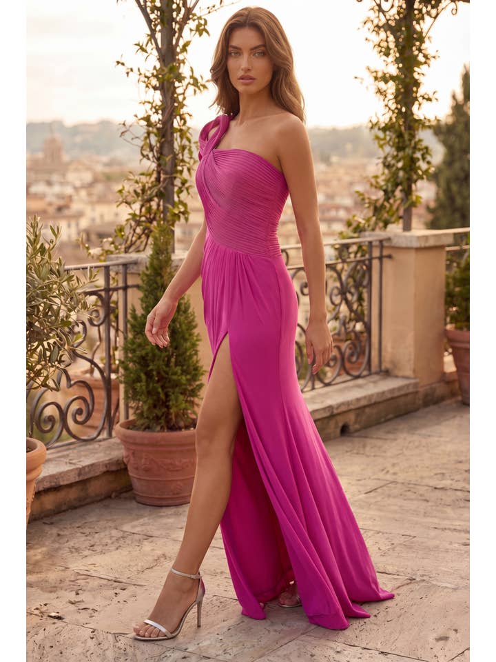 Robe de Soirée Formelle à Épaule Sculptée