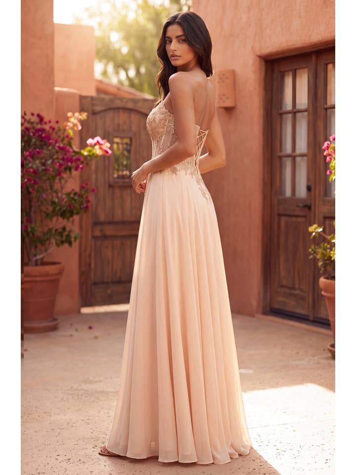Robe de Soirée Trapèze Corset Perlé Bustier Coeur en Gros