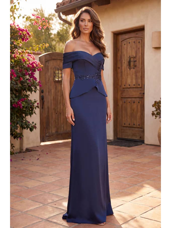 Kos Couture Robe Longue de Soirée Épaules Dénudées Femme