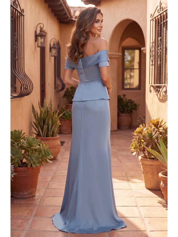 Kos Couture Robe Longue de Soirée Épaules Dénudées Femme
