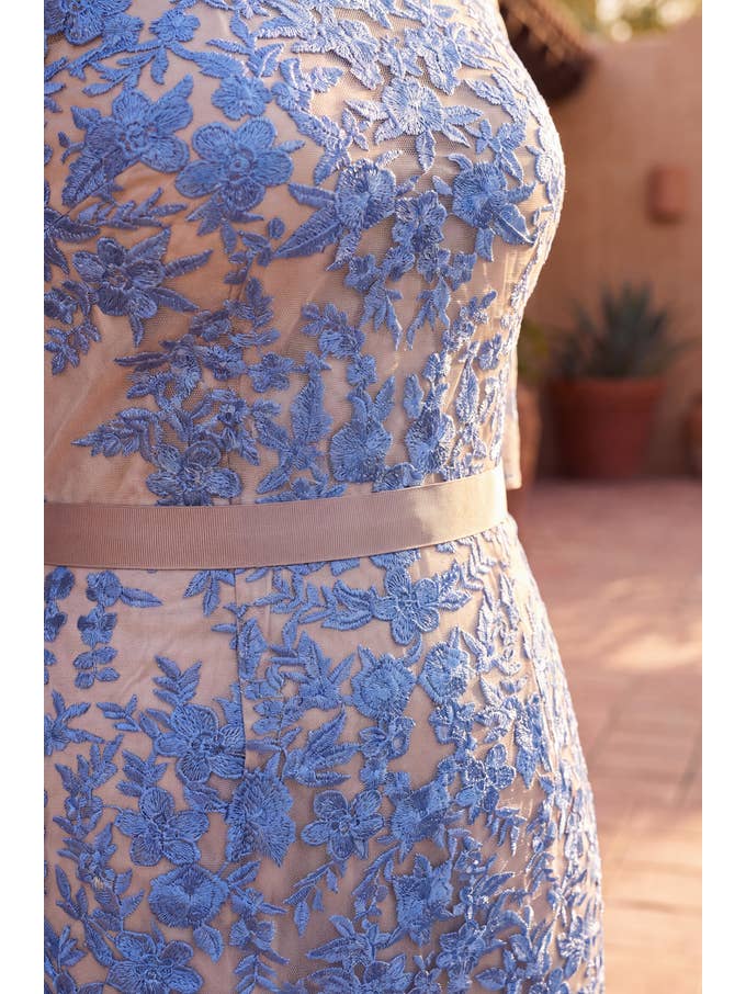Kos Couture Robe Longue de Soirée Trapèze en Dentelle Femme