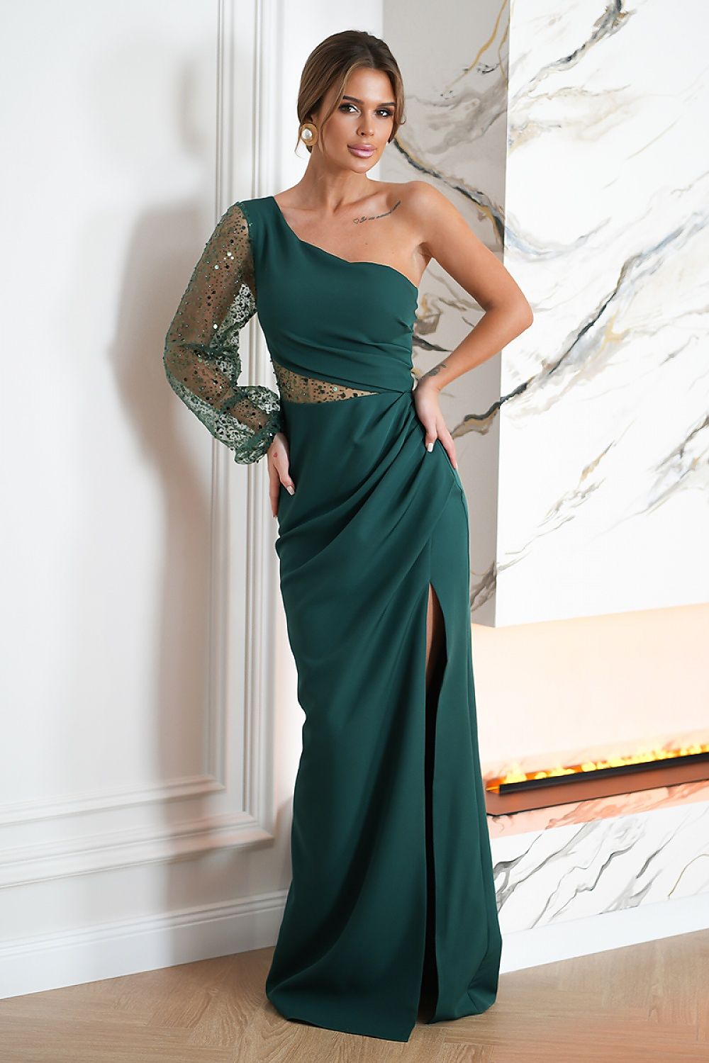  Robe longue model 190485 Bicotone 