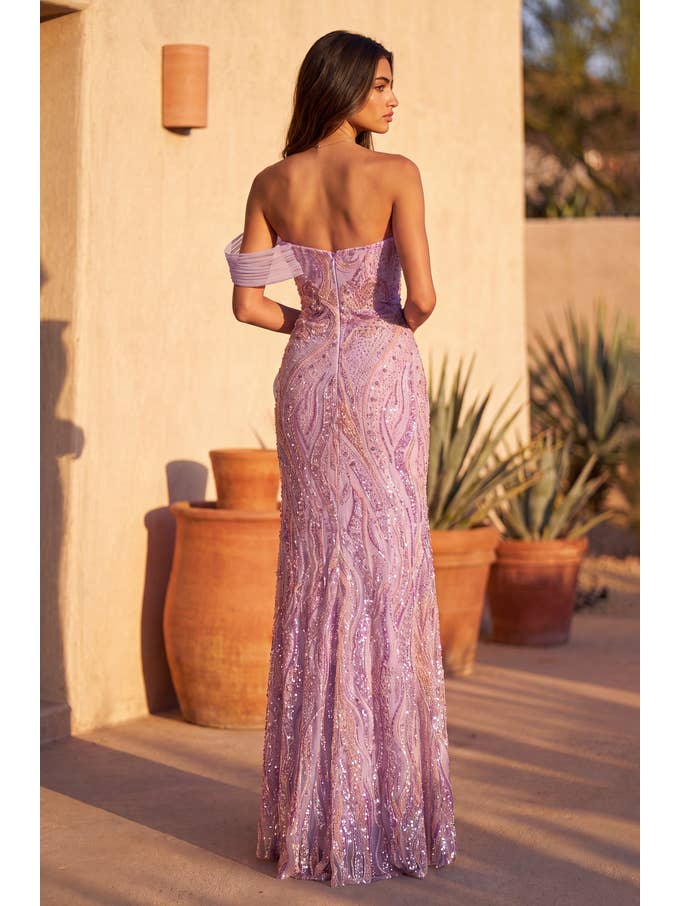 Robe Couture Sculpturale Architecturale Brodée de Perles en Gros