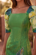 Robe Fourreau Cocktail Midi Imprimée Florale