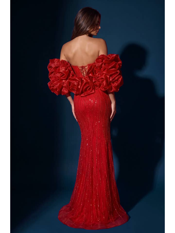 Kos Couture Robe de Soirée Longue Sirène à Paillettes Femme