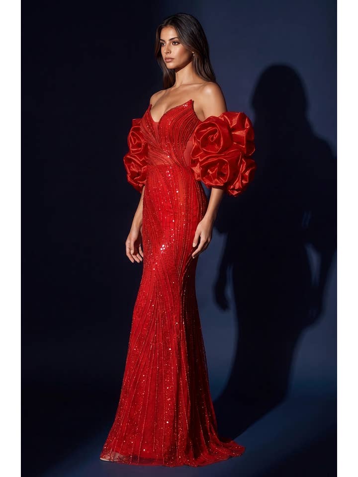 Kos Couture Robe de Soirée Longue Sirène à Paillettes Femme