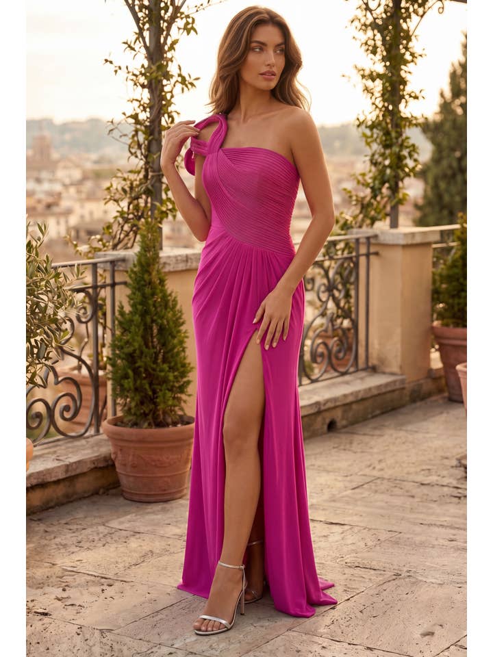Robe de Soirée Formelle à Épaule Sculptée