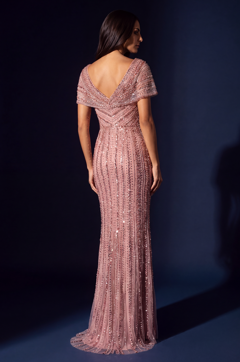 Kos Couture Robe de Soirée Longue Sirène à Perles Femme