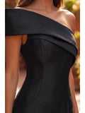 Robe de Soirée Sirène Drapée à Épaules Dénudées