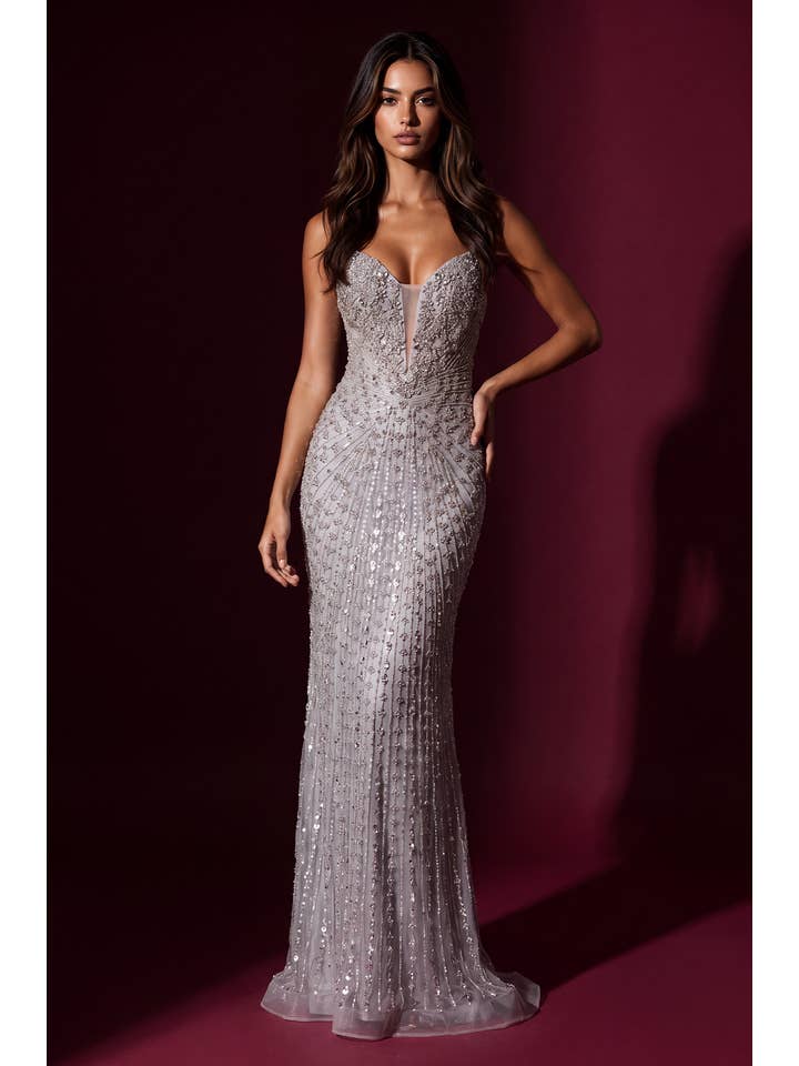 Robe de Soirée Formelle Moulante Perlée pour Bal