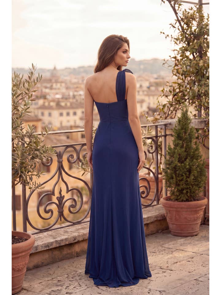 Robe de Soirée Formelle à Épaule Sculptée
