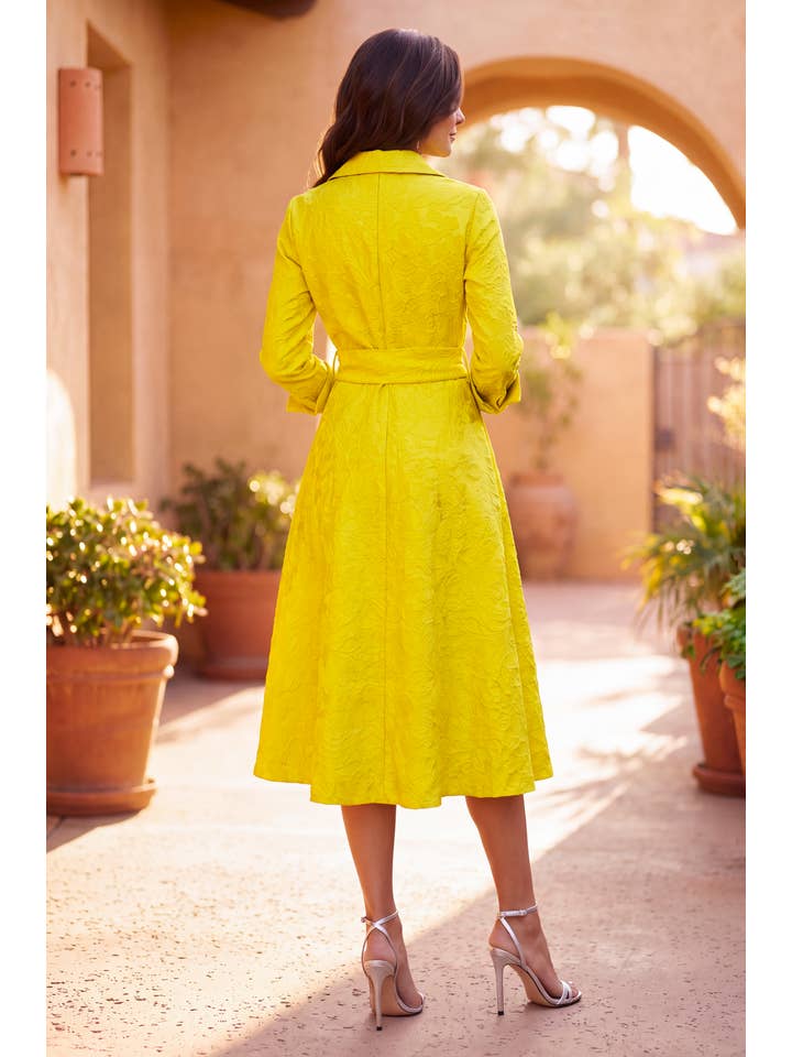 Robe Courte de Soirée et Cocktail en Jacquard à Manches Longues