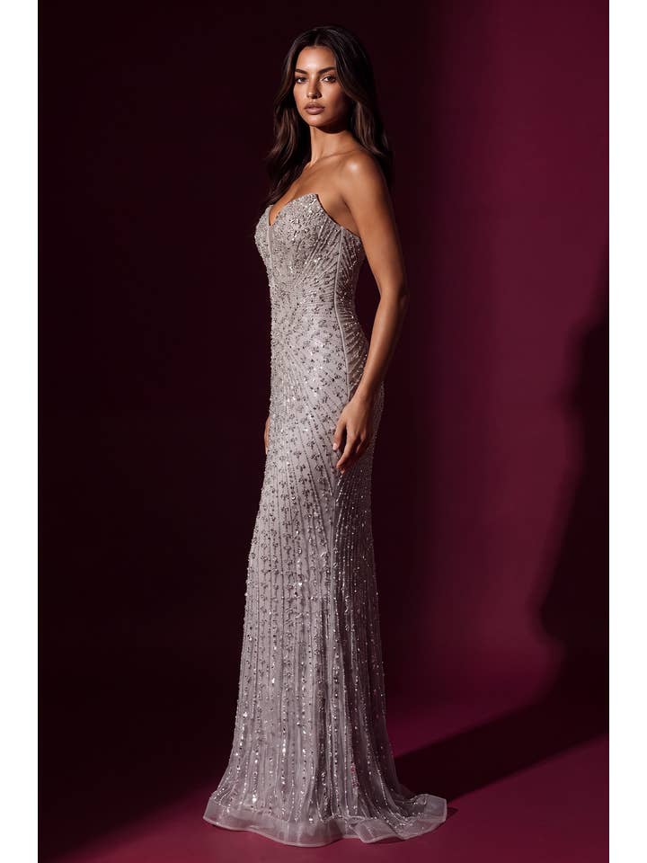 Robe de Soirée Formelle Moulante Perlée pour Bal